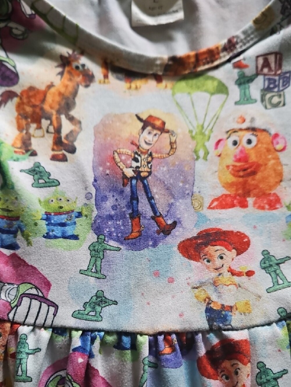 Toy Story Multi-Character Print Girls' Dress - White - Picture 6 of 6